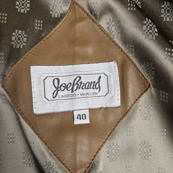 Remy Leather Bomber Jacket Mens 40 M Cognac Brown Coat Made in USA Retro Western - Picture 11 of 15